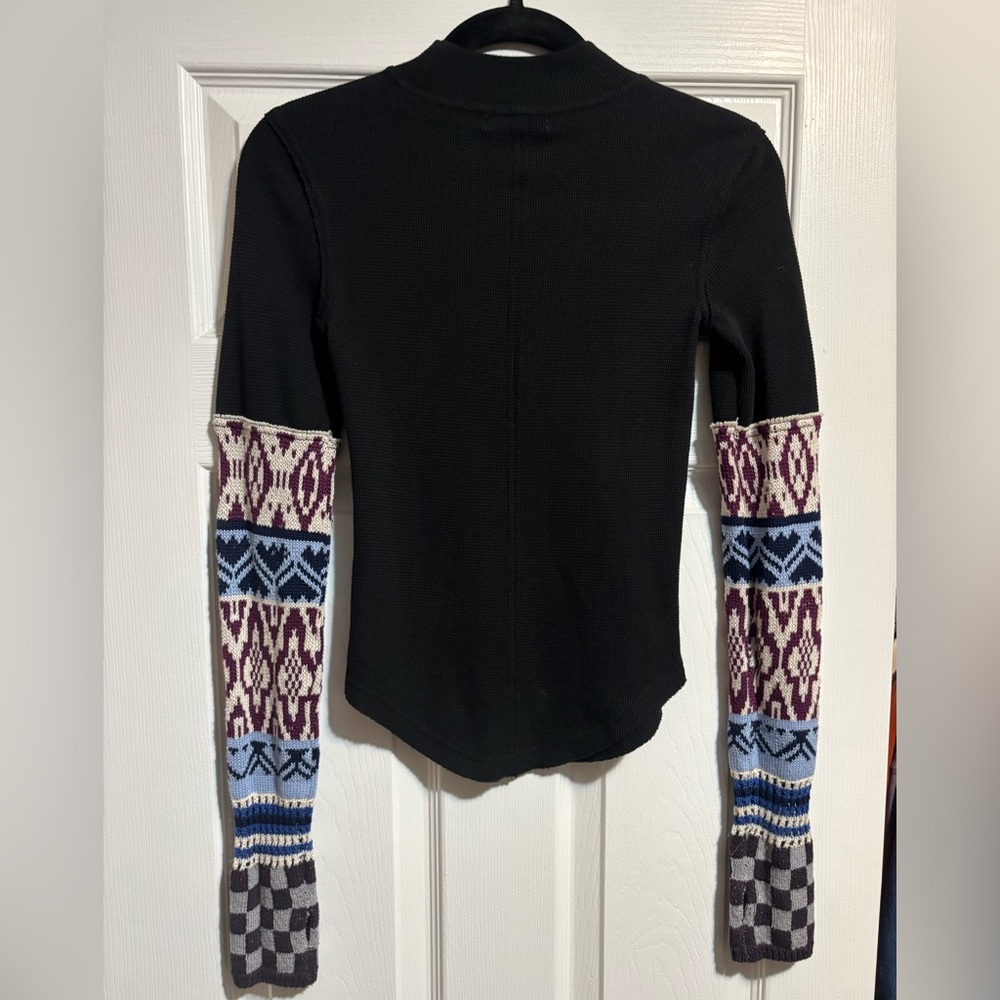 We The Free Black and Blue Graphic Long Sleeve